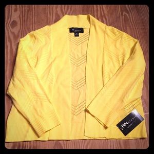 Canary Yellow 3/4 Length Sleeve Cardigan Sz. Small